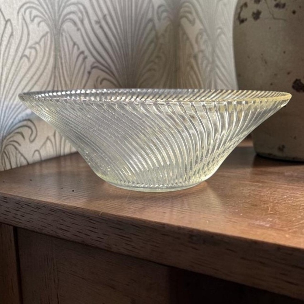 Federal‎ Glass Diana Clear Crystal Dish, Vintage Flared Fruit Bowl, Centerpiece